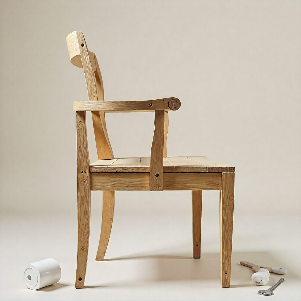 Restored wooden garden bench